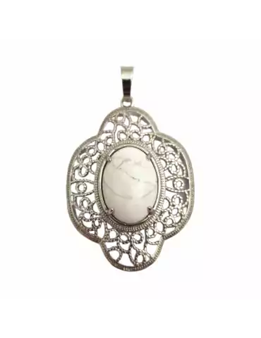 Pendentif quadribole howlite 4,1cm