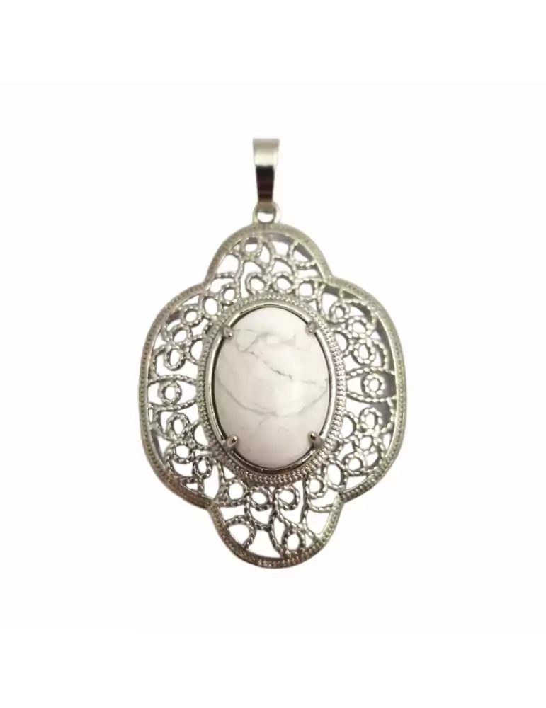 Howlite quadribole pendant 4.1cm