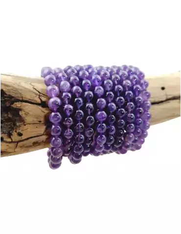 Dunkler Amethyst AA Perlenarmband