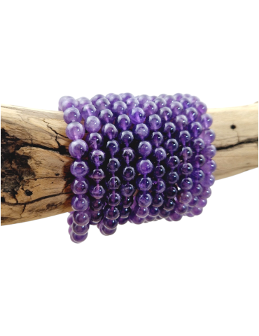 Dunkler Amethyst AA Perlenarmband