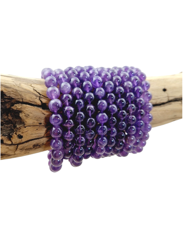 Dunkler Amethyst AA Perlenarmband