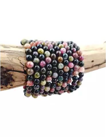 Bracelet tourmaline melon d'eau perles A