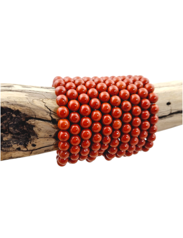 Bracelet jaspe rouge perles A