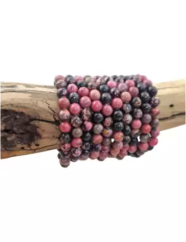 African Rhodonite Bead Bracelet