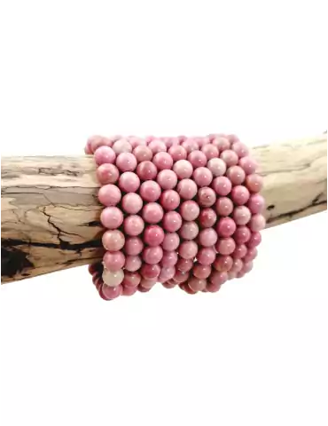 Pulsera de perlas de rodanita unida A