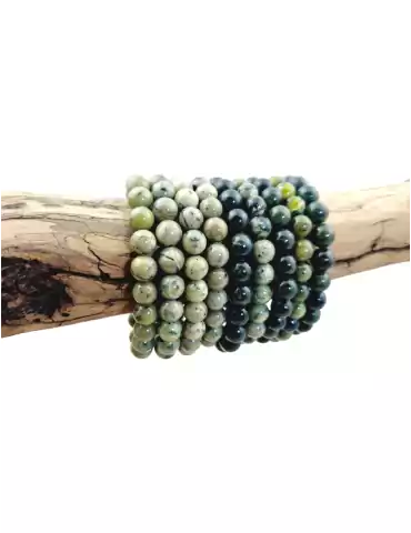 Pulsera de jade nefrita con perlas AA