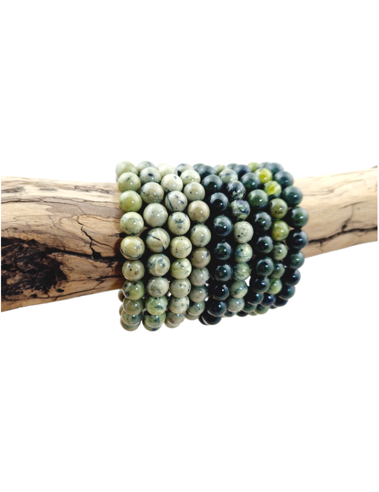 Pulsera de jade nefrita con perlas AA