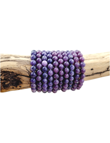 Dark lepidolite AA bead bracelet