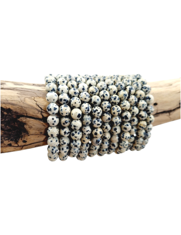 Bracelet Jaspe dalmatien perles A