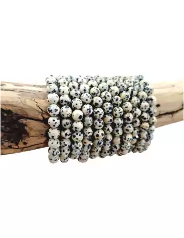 Dalmatian Jasper Bead Bracelet A