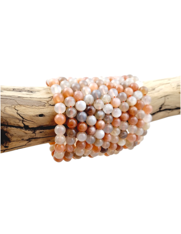 Multi-colored moonstone bracelet with AA beads